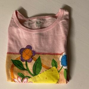 Fruit of the Loom Pink Tee with Colorful Floral Design says “Boutique”
